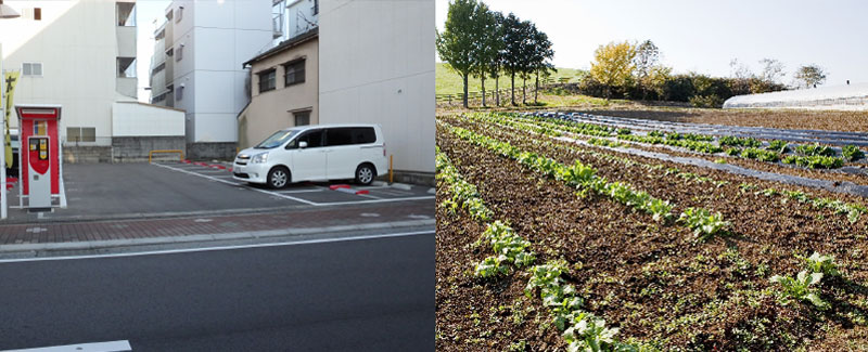 駐車場・田畑